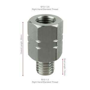 RAM® Female M10-1.25 to Male M10-1.5 Thread Adapter - 20mm Long